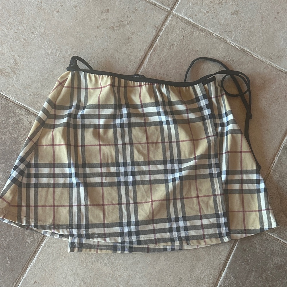Burberry Beige Plaid Mini Skirt